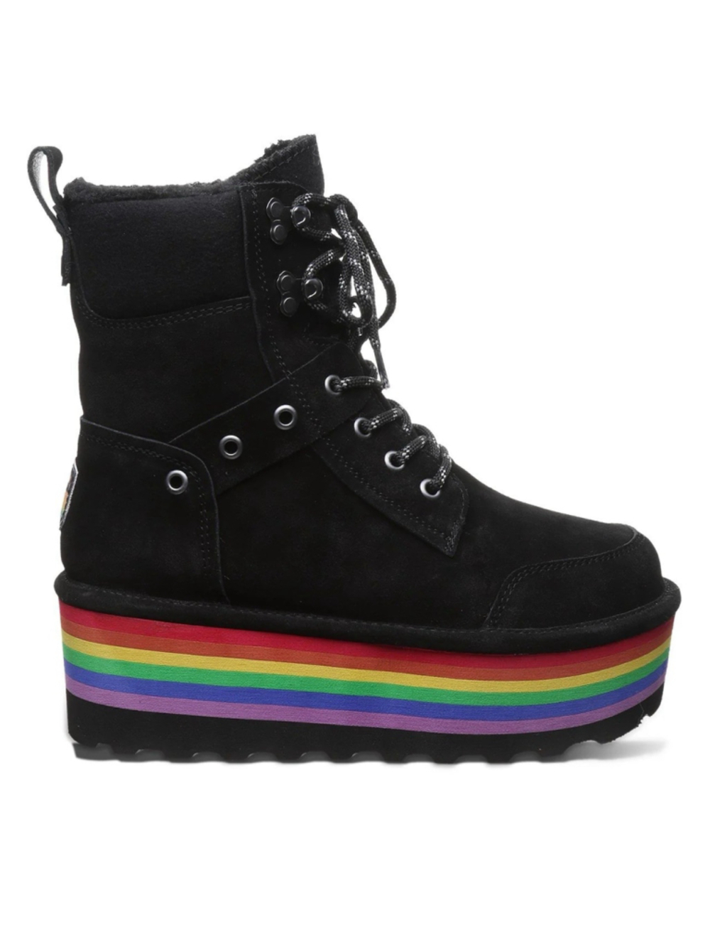 Bearpaw Retro Alicia Chunky Stacked Rainbow Platform Women's Boots 9 NEW!